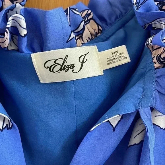 Eliza J Floral Faux Wrap Midi Dress - Picture 9 of 11